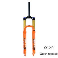 BADGER MTB Air Suspension Fork 140mm Travel - Aluminum Magnesium Alloy for Men's Bicycles 26/27.5/29in Bicycle Shock Accessory 27.5 SM no damping Q orange