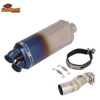 For CFMOTO 450MT 450 MT IBEX450 IBEX 450 2024 2025 Motorcycle Exhaust Escape Moto System Mid Link Pipe With Muffler DB Killer D-No Laser gray