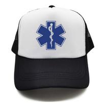 Medic Ems Emt Paramedic Trucker Cap Unisex Funny Hat Baseball Cap Unisex Mesh Net Caps MZ white