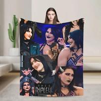 Super minkštas pledas kelionėms lėktuvu Rhea Ripley Pro Wrestling Mesti pledą Flanelinis lovatiesė svetainei Sofos lovos užvalkalas 70x100cm balta