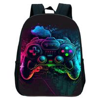 Lightweight Game Controller 3D Print School Backpack For Preschool Boys And Girls Waterproof School Bag Nylon Backpack for Kids blue