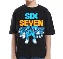 67 Meme Steal A BrainRot Italian Children T Shirt Boys Girls Kids Summer Polyester Short Sleeve Graphic Tees Tops Cartoon Tshirt 130 blue