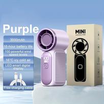 Mini Handheld Fan 3600mAh High-Speed Portable Turbo Pocket Fan for Outdoor Travel violetinė