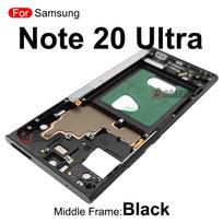For Samsung Galaxy Note 20 Ultra N9860 Note20U Middle Frame With Power Volume Buttons Side Keys  Replacement Parts Black--Middle Frame gray