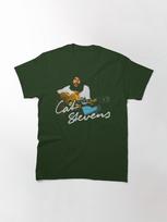 Cat Stevens 1970s Folk Rock Singer Songwriter Acoustic Guitar Classic T-Shirt XL miško žalia spalva