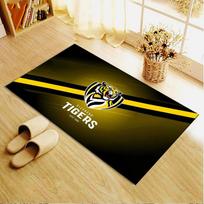 Richmond Tigers Carpet Rug for Living Room Bedroom Home Sofa Decoration,Kids play Non-slip Floor Mat 40x60cm( 15x23in ) white
