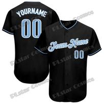 Custom Name Black Light Blue Pinstripe Pink 3D Printed Men's Baseball Jersey Hip Hop Streetwear Unisex Baseball Shirt KS-50 5XL black