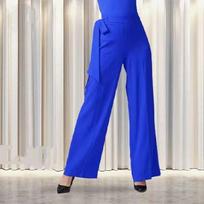 Streamer Wide-leg Pants Women's Drape Solid Color Simple and Thin Trousers High-waisted Dancing Straight-leg Pants XXL mėlyna