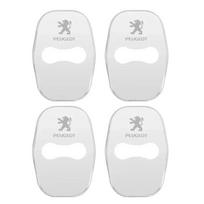 4 vnt. Automobilio durų spynos dangtelio apsauginiai lipdukai Stilius Peugeot 301 308 308S 408 508 508L 2008 3008 4008 5008 207CC 308CC white