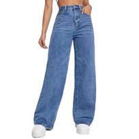 High Waist Denim Pants for Women Stretchy Wide-Leg Jeans with Pockets Casual Straight Leg Jean Trousers for Summer Autumn XXL gray