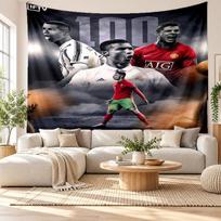 Cristiano Ronaldo Wall Tapestry, Soft Fabric Wall Hanging, Decorative Backdrop For Bedroom Home Wall Art 180cmx200cm