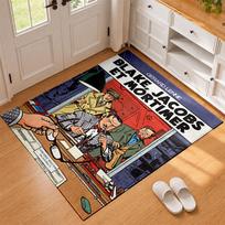 Blake and Mortimer Carpet Door Mat for Living Room or Bedroom Protective Mat Under Chair Office Decoration Christmas Gift Birthday Present 60cmx90cm