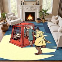 Blake and Mortimer Carpet Door Mat for Living Room or Bedroom Protective Mat Under Chair Office Decoration Christmas Gift Birthday Present 80cmx120cm