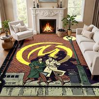 Blake and Mortimer Carpet Door Mat for Living Room or Bedroom Protective Mat Under Chair Office Decoration Christmas Gift Birthday Present 80cmx120cm