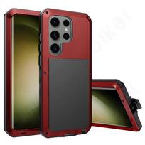 Case for Samsung S26 S25 S24 S23 Ultra Plus Metal Heavy Duty 360 Full Body Shockproof Armour Protective Cover Samsung S26 Plus raudona