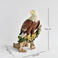 Dervos plikojo erelio statulėlė namų dekoravimo ornamentas, realistiška erelio skulptūra stalo dekoracija rankdarbis 6 brown