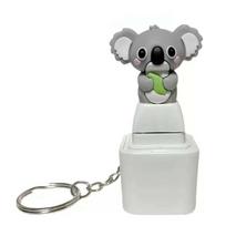 Glowing Animal Keycap Toy Rechargeable Sound Light Key Ring Fidget Button Key Chain  Boredom Buster Style 1 gray