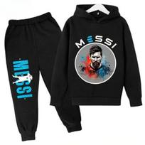 Messi Print Children's Set Sports Hoodie Pants Suit 2pcs Set Boys Girls Baby Kid Clothing Casual Fashion Autumn Winter sportsuit 110 white