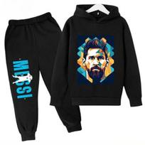 Messi Print Children's Set Sports Hoodie Pants Suit 2pcs Set Boys Girls Baby Kid Clothing Casual Fashion Autumn Winter sportsuit 160 blue