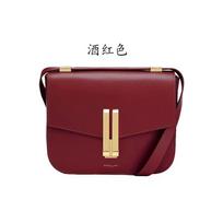 ele niche fashion women's bag new high-quality tofu bag flip shoulder oblique span bag brown