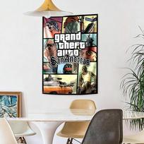 Grand Theft Auto Retro Tapestry Psychedelic Art Suitable for Bedroom Reading Corner Living Room Multipurpose Hand Painted Style 100cmx150cm