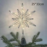 1Pcs Christmas Home Party Decoration Christmas Tree Toppers Star With Led String Lights Ornaments For Festival Party New Year A4