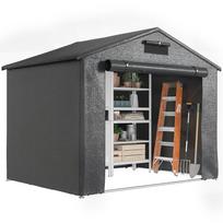 8 x 6 ft Outdoor Garden Storage Shed, Waterproof Bike Tent with Roll-Up Zipper Door 247 x 180 x 202 cm tamsiai pilka spalva