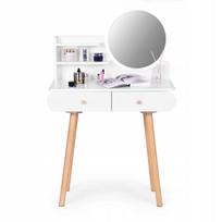 Kosmetinis staliukas ModernHome CHDT05, balta sp./ruda sp., 122 cm x 80 cm x 40 cm