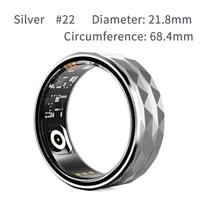 Išmanusis žiedas Vyrai Moterys Širdies ritmas Kraujo deguonies Miego Sveikatos Monitorius Sportas Sportas Kūno rengybos Tracker Žiedas Belaidis Bluetooth ryšys USB įkrovimas R12 #22 sidabras
