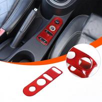 Real Soft Carbon Fiber Car Gear Shift Panel Door Lock Button Switch Frame Trim Sticker For SEAT Leon MK2 Altea 2005-2012 gray