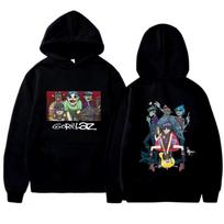 Unisex Vintažiniai Y2K Drabužiai Muzikos Grupė Gorillaz PUNK ROCK Vyriškas mados spausdintas gobtuvas džemperis Harajuku vyriškas gobtuvas drabužiai 3XL gray