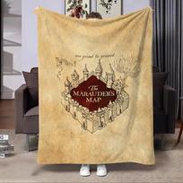 Minkšti „Marauder's Map“ pledai, 3D spausdintas flanelės pledas svetainės sofai, stovyklavimui, iškylai, kelionėms, šiltas pledas, šventinės dovanos 75x90cm