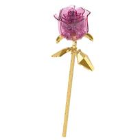 Diy Pink Black Glod Roses Night Light Plants Peace And Hope Valentine'S Day Gardens Building Blocks Model Bricks Kids Sets Kits beige