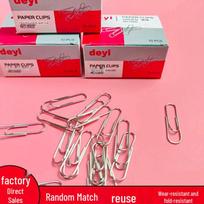 Nickel-Plated Metal Paper Clips & Binder Clips in Color Box 28*8 mm sidabras