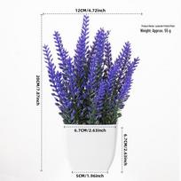Lavender Bonsai Mini Desktop Decoration - Artificial Flower Plant for Home & Living Room Decor blue
