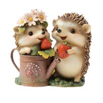 Playfulness Animal Themed Yard Stake Hedgehogs Acrylic Lawn Marker for Landscape And Plant Labeling 1 beige