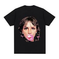 Britney Spears Metal Rock Graphic T-shirt Men Women Fashion Hip Hop T Shirts Harajuku Vintage Short Sleeve Tee Shirt Oversized S black