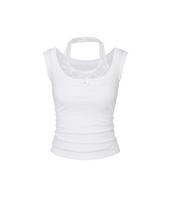 PAINORPLEASURE Regina Top White White/M white