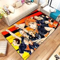 Cartoon Haikyuu Hinata Shoyo Volleyball Anime Living Room Non-Slip Area Rug Soft Carpet for Bedroom Kids Sofa,Home Decor Doormat 40cm x 60cm orange