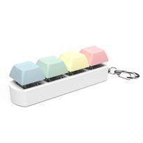 Diy Keycaps Keyboard Fidget Stress Relief Finger Button 4-Button Shaft Tester With Keychain Keyboard Clicker With Led Light white