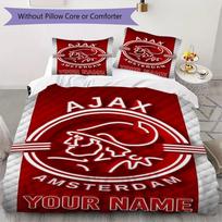 Custom Name Ajax Pattern Bedding uilt Set uilt Cover Pillowcase Home Decoration Birthday Gift (1*duvet cover+2*pillowcase without core) 135x200cm white