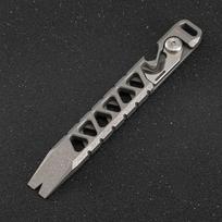 Titanium Multi-Tool Pry Bar EDC Survival Tool Bottle Opener Camping Hiking Self Defense Pocket Stonewashed black