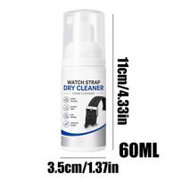 61ml Gentle Watch Strap Cleaner Foam Spray Removes Sweat, Grime & Dirt, Safe For Silicone, Nylon, Rubber Watch Bands Care 60ml white