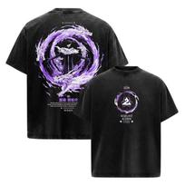 BLEACH Aizen Sousuke Printed Tee Men Women Washed Cotton T-shirts Manga Vintage T Shirt Harajuku Male Casual Short Sleeve Tshirt 2XL black