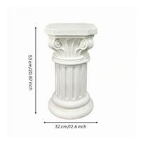 Blanche Roman Column Pedestal Ornament Vintage Style Display Stand for Home white