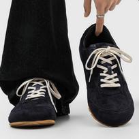 Forrest Gump Shoes Thin Sole Crooked Head Sports Lace-Up Retro Round Head Commuting Casual Shoes Men'S And Women'S Moral Training Shoes Versatile 41 mėlyna