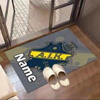 Custom Name Personalized AIK Fotboll Print Carpet, Versatile Home Decor Rug, for Playroom, Apartment, Balcony, Entryway, Hallway Gift 40cmx60cm black