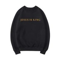 „Jesus Is King“ megztiniai Unisex Vyrai Moteriški megztiniai Krikščionių dovana „Jesus Crewneck“ megztiniai Grafiniai gobtuvai Gatvės aprangos viršūnės M juoda