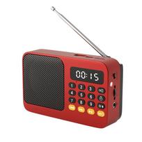 Nešiojamas daugiafunkcis Bluetooth FM radijas, USB/TF kortelės atkūrimas, įmontuota ličio baterija raudona