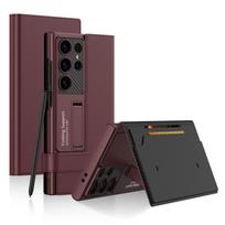 Tinka Samsung S23 Ultra Flip odiniam dėklui piniginei S24plus laikikliui pilnam dėklui S24 kortelių apsaugos dėklui SM-S23Ultra black